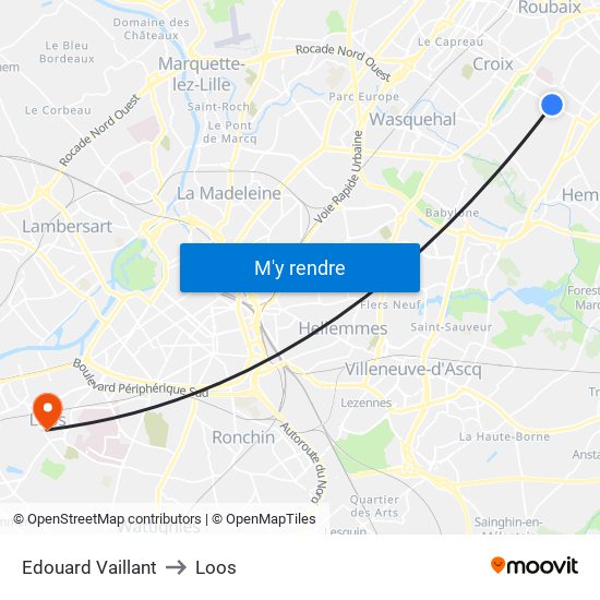 Edouard Vaillant to Loos map