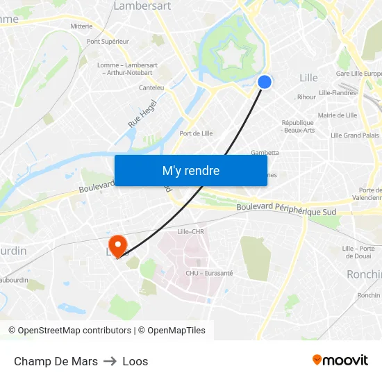 Champ De Mars to Loos map