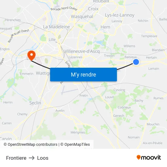 Frontiere to Loos map
