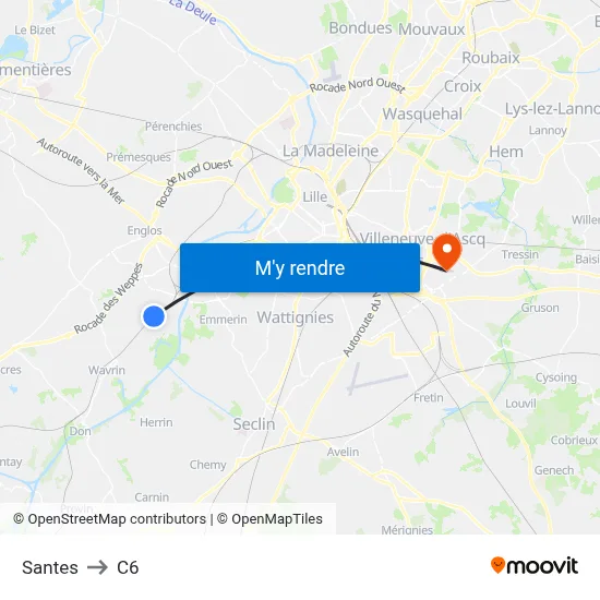 Santes to C6 map