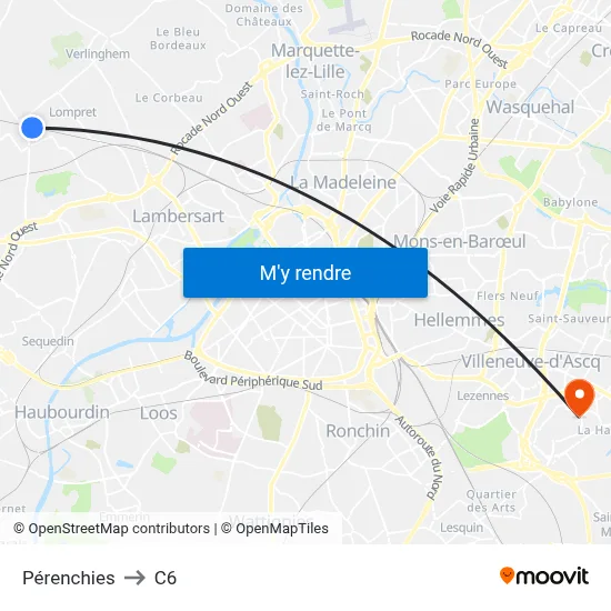 Pérenchies to C6 map