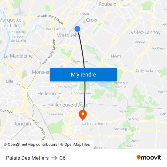 Palais Des Metiers to C6 map
