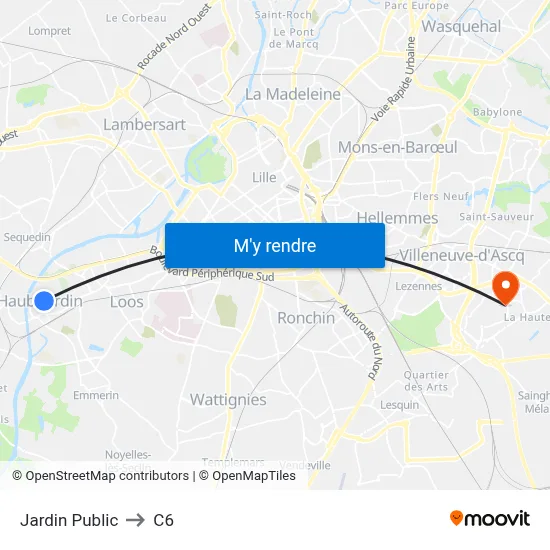 Jardin Public to C6 map