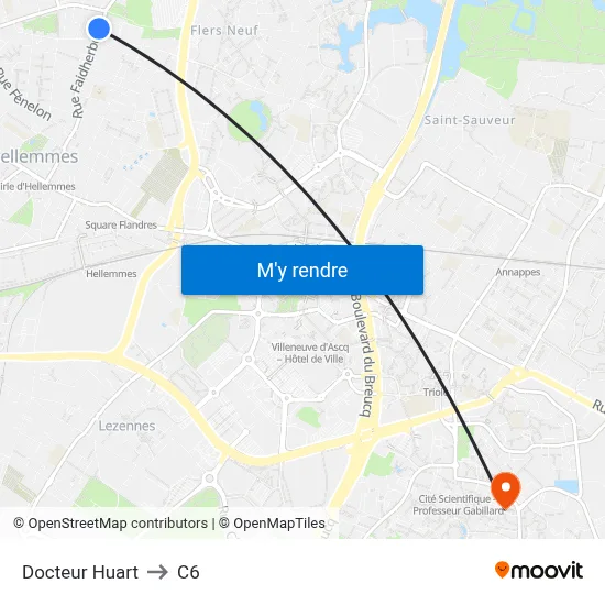 Docteur Huart to C6 map