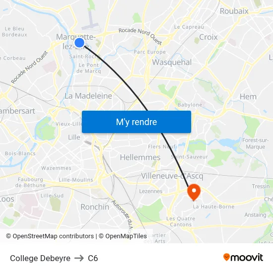 College Debeyre to C6 map