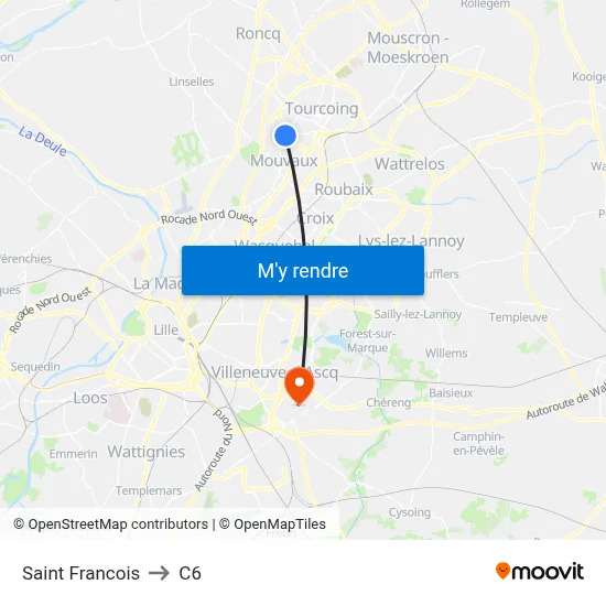 Saint Francois to C6 map