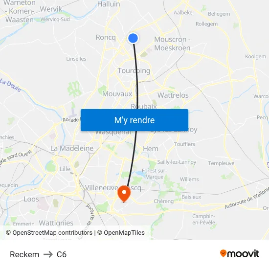 Reckem to C6 map