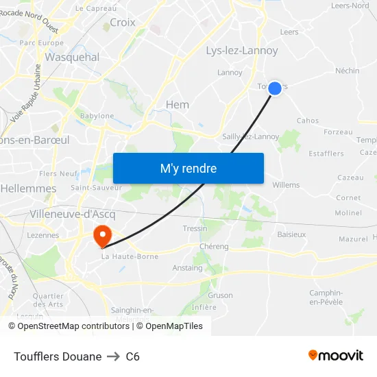 Toufflers Douane to C6 map