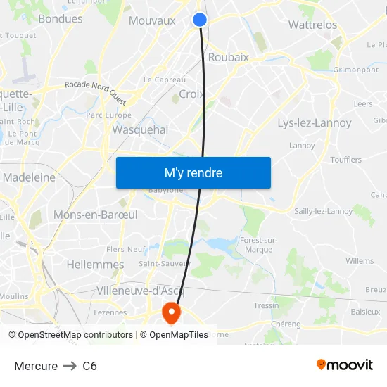 Mercure to C6 map