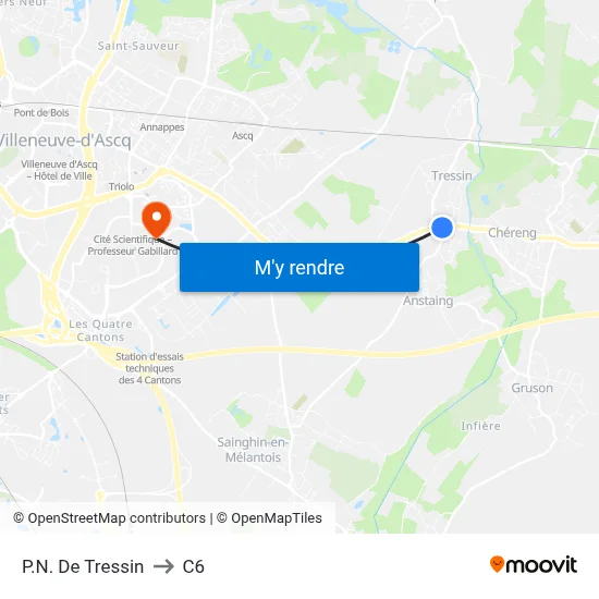 P.N. De Tressin to C6 map