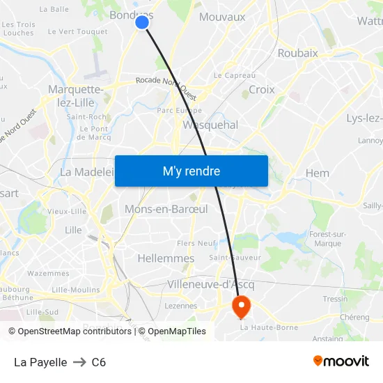 La Payelle to C6 map