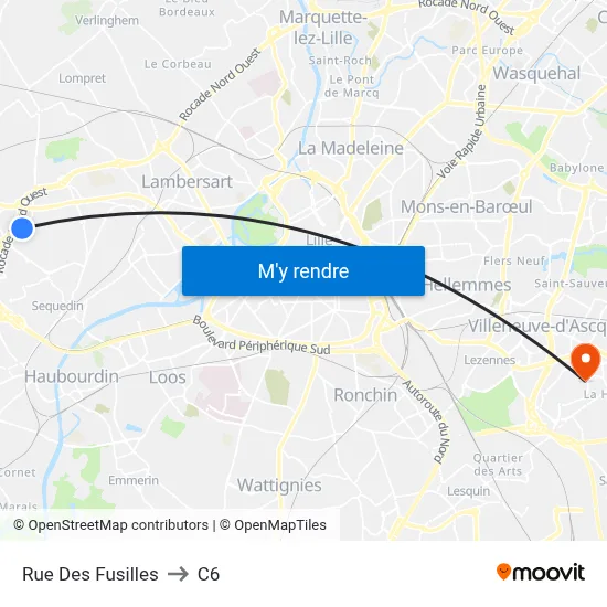 Rue Des Fusilles to C6 map