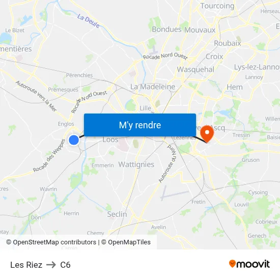 Les Riez to C6 map