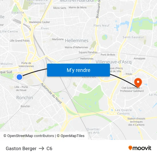 Gaston Berger to C6 map