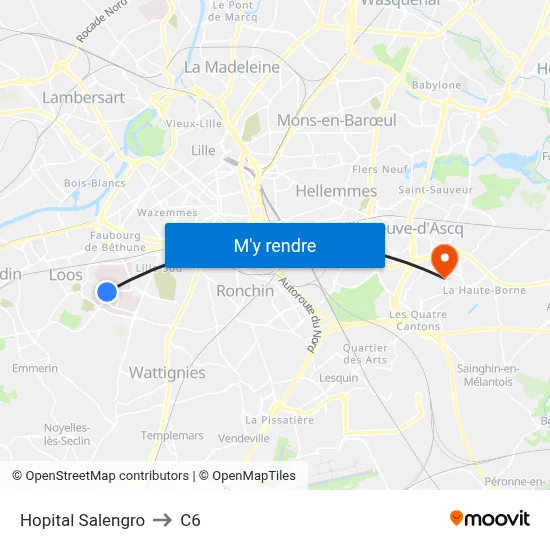 Hopital Salengro to C6 map