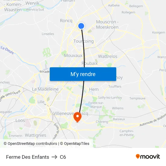 Ferme Des Enfants to C6 map