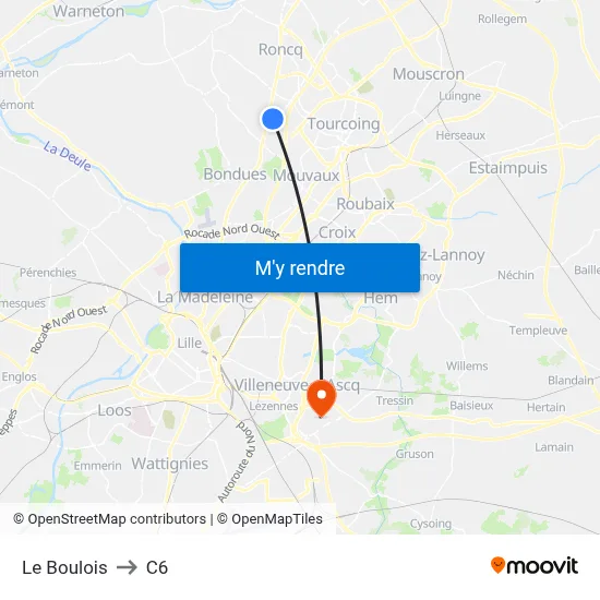 Le Boulois to C6 map