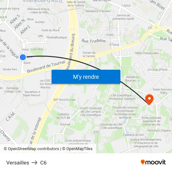 Versailles to C6 map