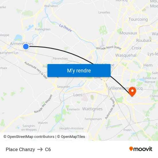 Place Chanzy to C6 map