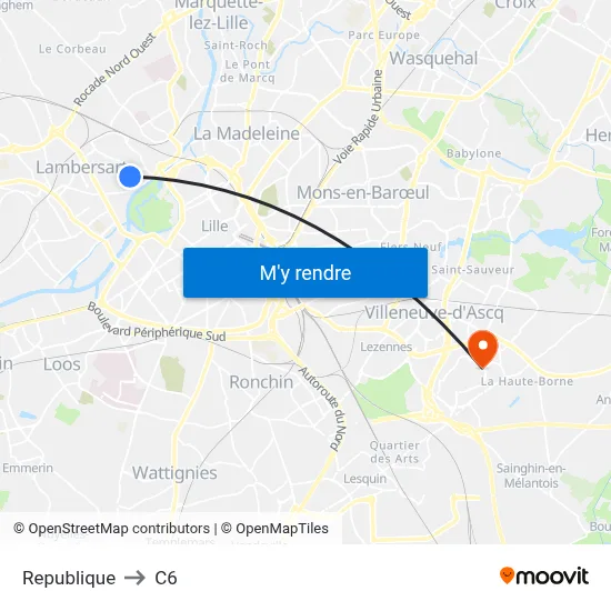 Republique to C6 map