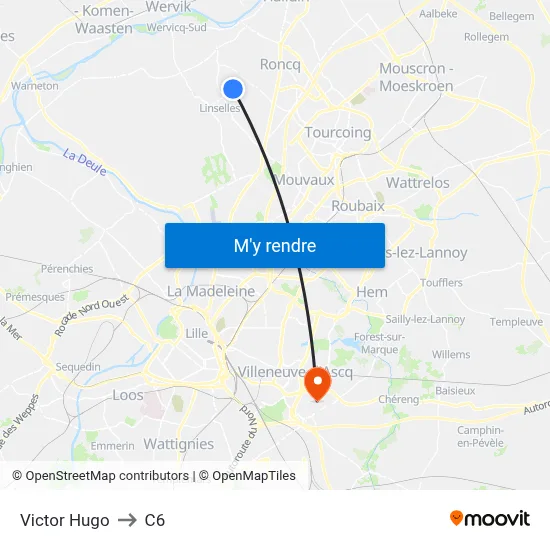 Victor Hugo to C6 map
