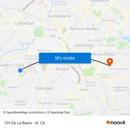 CH De La Barre to C6 map