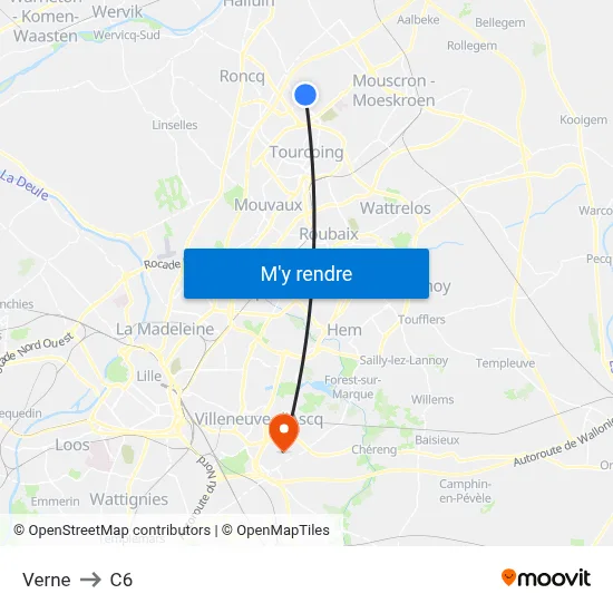 Verne to C6 map