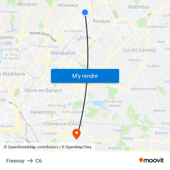 Fresnoy to C6 map