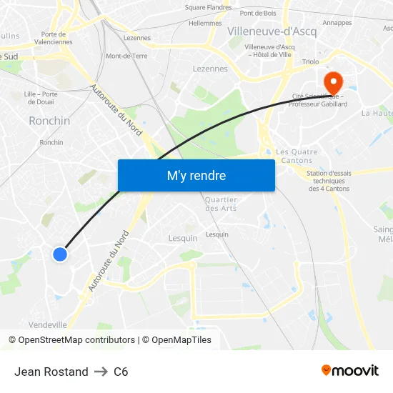 Jean Rostand to C6 map