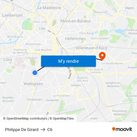 Philippe De Girard to C6 map