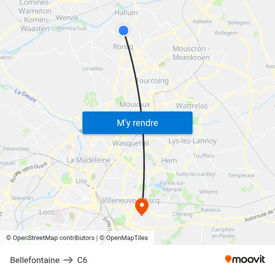 Bellefontaine to C6 map