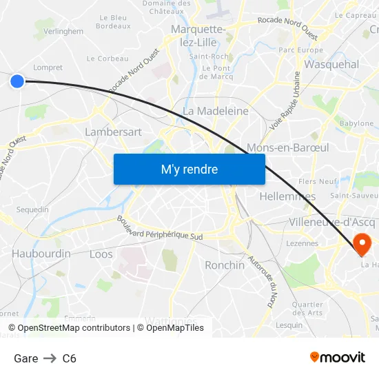 Gare to C6 map