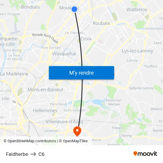 Faidherbe to C6 map