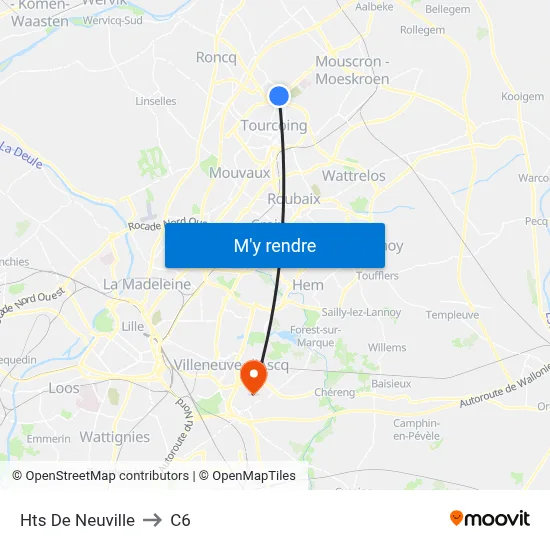Hts De Neuville to C6 map