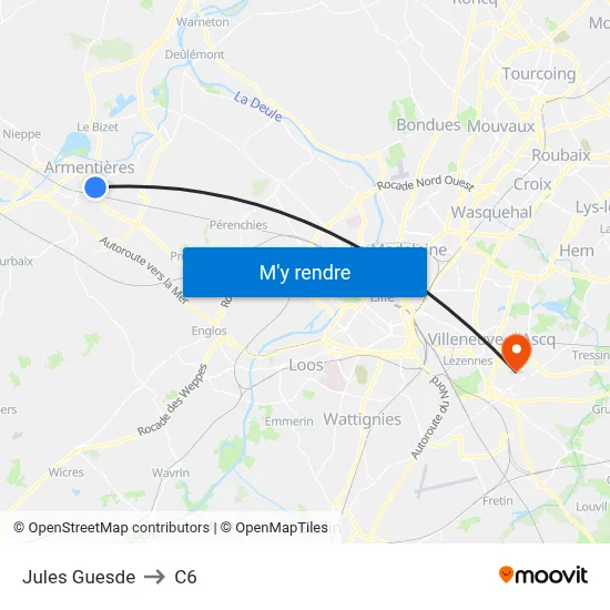 Jules Guesde to C6 map