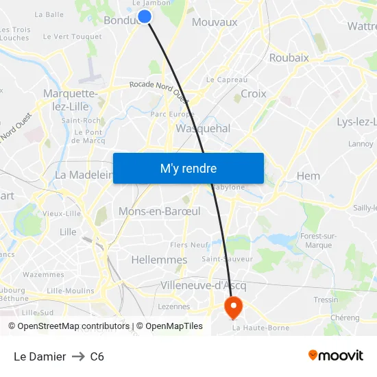 Le Damier to C6 map