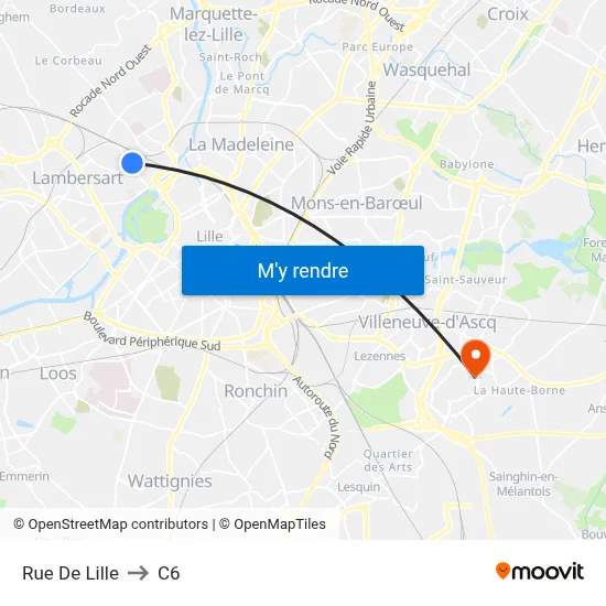 Rue De Lille to C6 map
