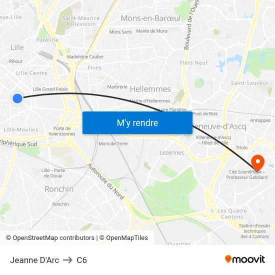 Jeanne D'Arc to C6 map