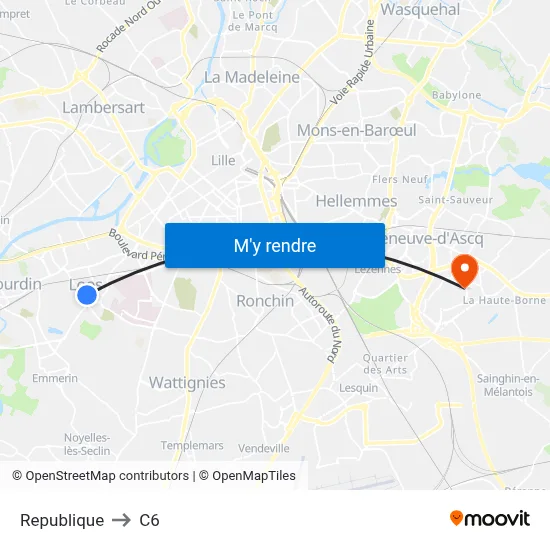 Republique to C6 map