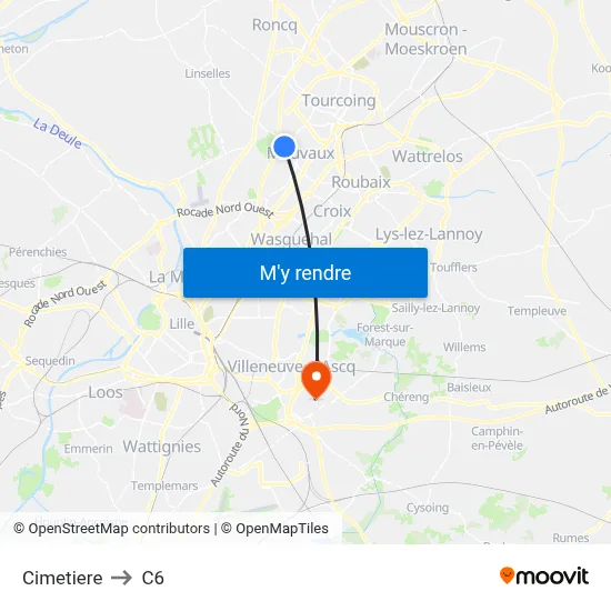Cimetiere to C6 map