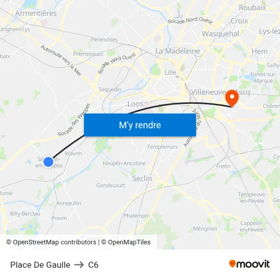 Place De Gaulle to C6 map