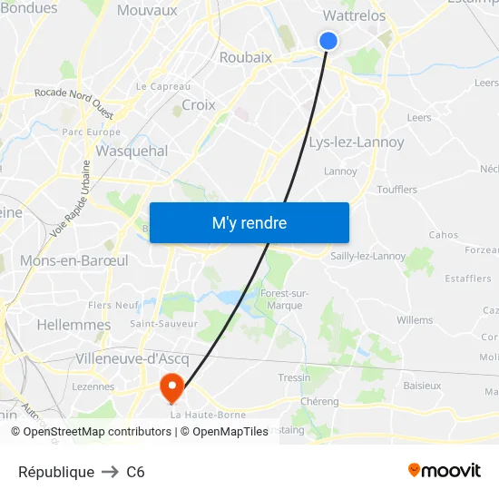 République to C6 map