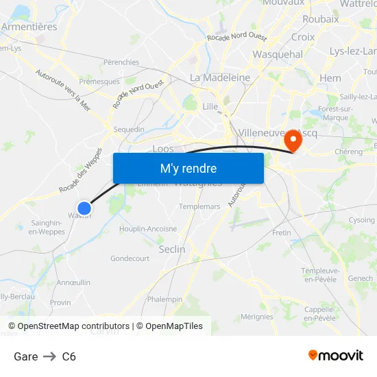 Gare to C6 map