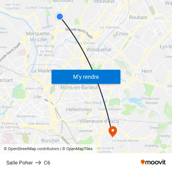 Salle Poher to C6 map