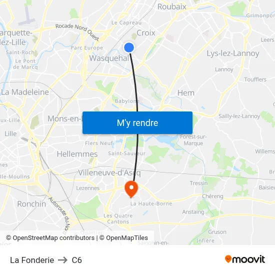 La Fonderie to C6 map