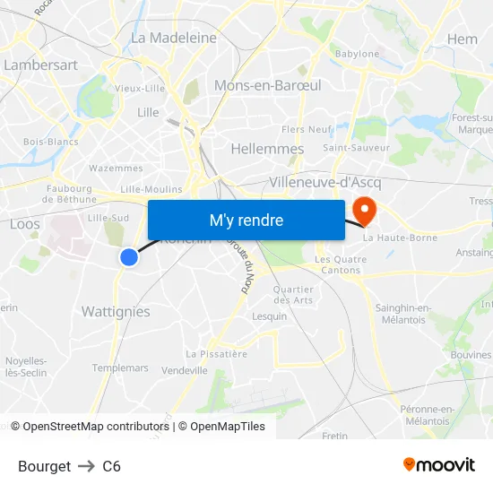 Bourget to C6 map