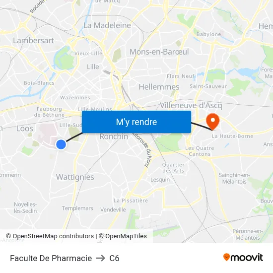 Faculte De Pharmacie to C6 map