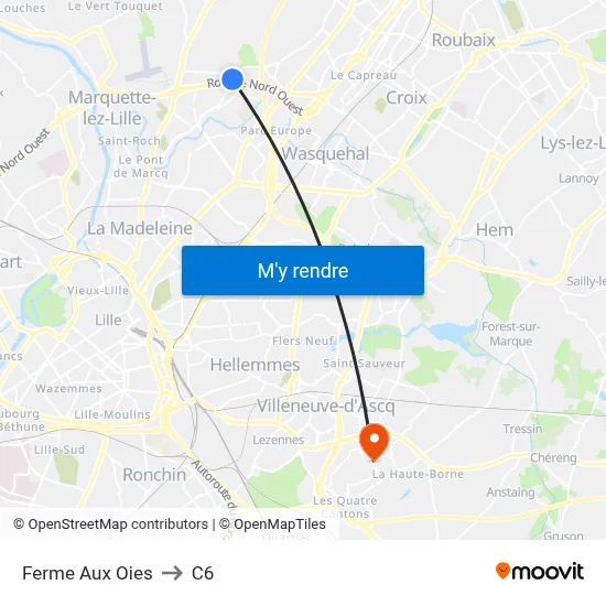 Ferme Aux Oies to C6 map