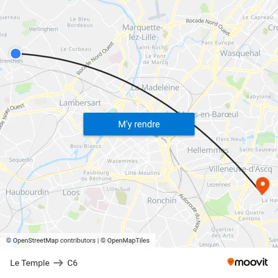 Le Temple to C6 map