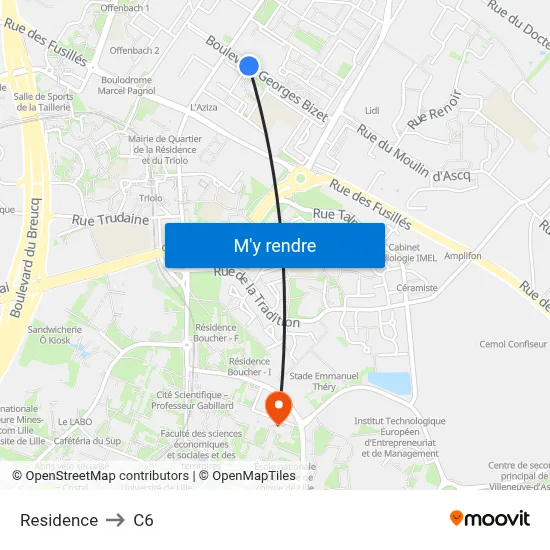 Residence to C6 map
